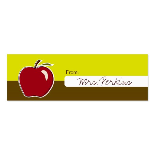 Teacher Gift Tags Business Card Template (front side)