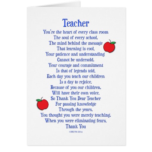 Teacher Greeting Cards | Zazzle