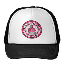 Teacher Hat - Black and Pink Paint Splatter