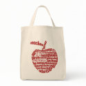 Teacher in all languages Red Apple bag