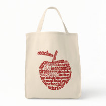 Teacher in all languages Red Apple bags