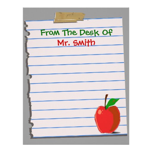 Teacher Letterhead Stationery Zazzle