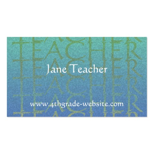 Teacher Light Blue Business Profile Card Template Business Card Template (back side)