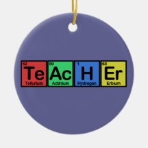 Teacher made of Elements colors Christmas Ornament