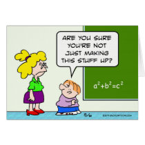 teacher making algebra up in school cards