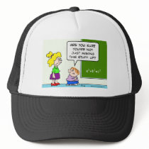 teacher making algebra up in school hat