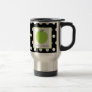Teacher Mug Green Apple Black With White Polka Dot