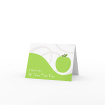 Teacher Note Card - Green Apple