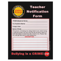 Teacher Notification Form For Bullying Flyer