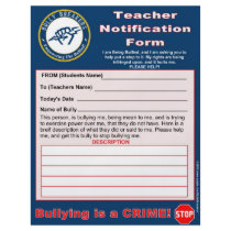 Teacher Notification Form For Bullying Flyer Design