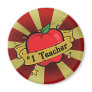 Teacher Number One Apple & Beams Tattoo Magnet