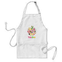 Teacher Paint Splatter Apple Apron