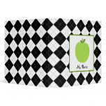 Teacher Plan Book / Green Apple Black Argyle 3 Ring Binders