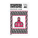 Teacher Postage - Houndstooth & Pink postage