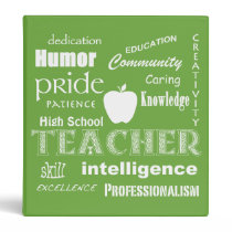 Teacher Pride-Attributes/Lime Green Vinyl Binder