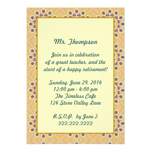 Teacher Retirement Party Invitation
