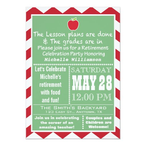 teacher retirement party invitation zazzle teacher retirement invitation template