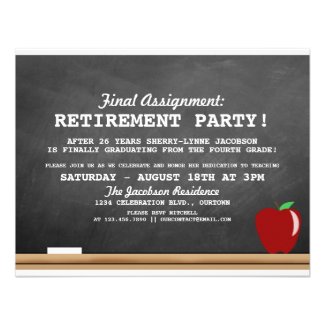 Teacher Retirement Party Invitation