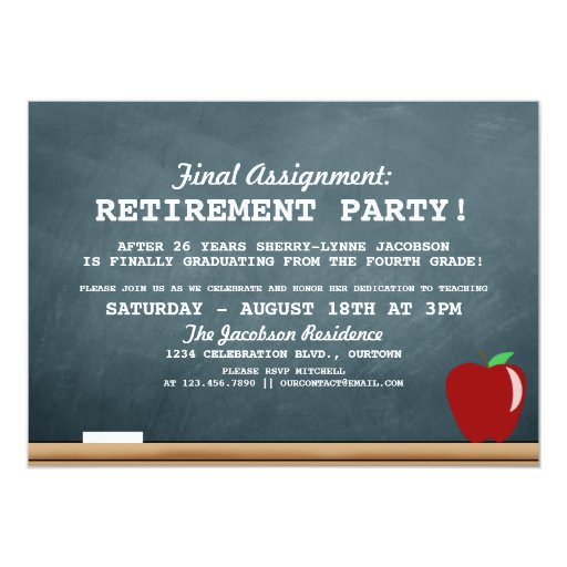 Teacher Retirement Party Invitation | Zazzle