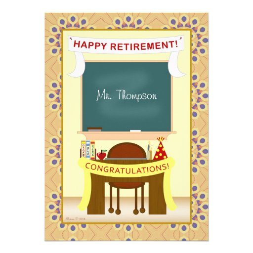 Teacher Retirement Personalized Party Invitation