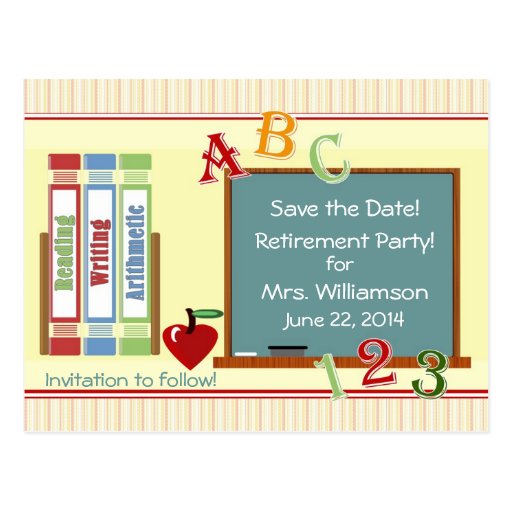 Free Printable Teacher Retirement Postcard Templates