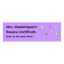 Teacher Reward Certificate by SRF business cards by sharonrhea Teacher Reward Certificate by SRF business cards