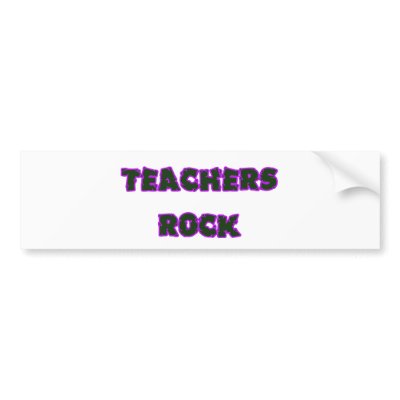 Teacher rock purple bumper stickers by cheriverymery