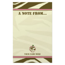 Teacher Stationery - Brown Zebra Print Apple