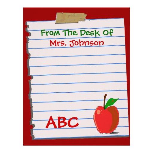 Teacher Stationery Custom Letterhead Zazzle