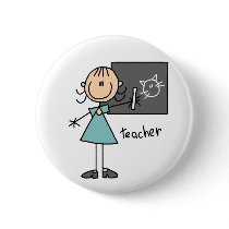 Teacher Stick Figure Button by stick_figures Teacher Stick Figure Button