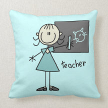 Teacher Stick Figure Pillow