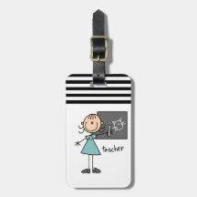 Teacher Stick Figure Tags For Luggage