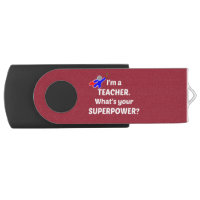 Teacher Superhero Swivel USB 2.0 Flash Drive