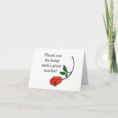 thank you notes to teachers. Teacher thank you card by