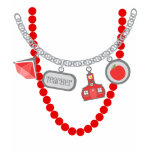 Teacher Trompe L'Oeil T Shirt - Red Beads & Charms