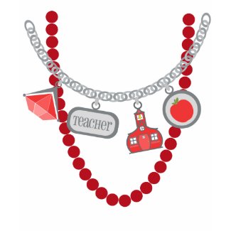 Teacher Trompe L'Oeil T Shirt - Red Beads & Charms shirt