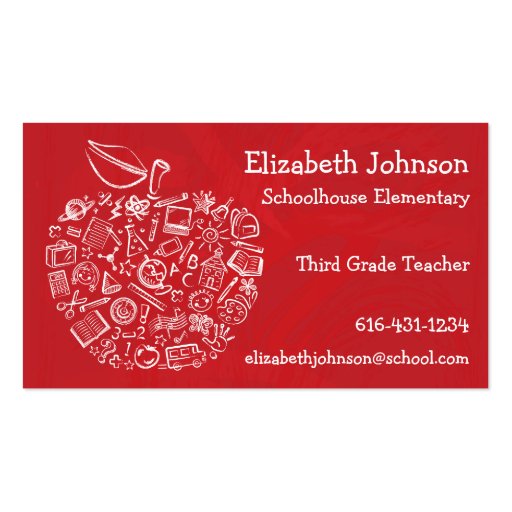 Teachers Apple Business Card (front side)