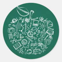 Teachers Apple Doodle Sticker