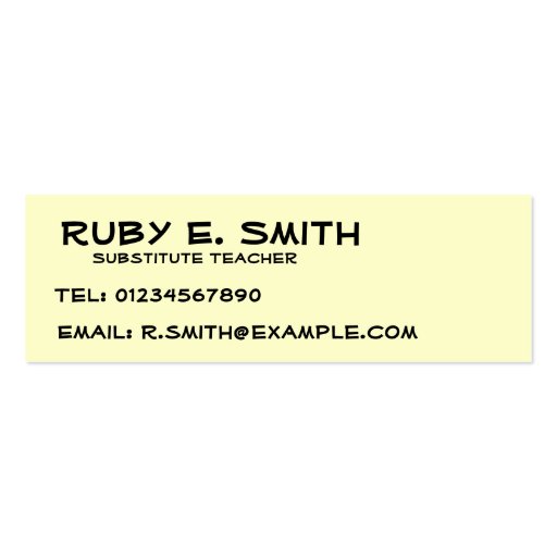 Teachers Business Card (back side)
