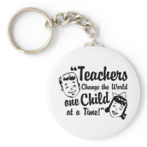Teachers Change World Keychain keychains