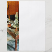 Teacher's Desk with Hurricane Lamp Flyer Design