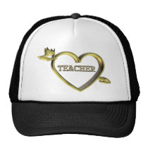 Teachers Gold Heart And Arrow hats