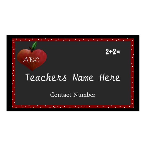 Teachers Heart Apple Business Card