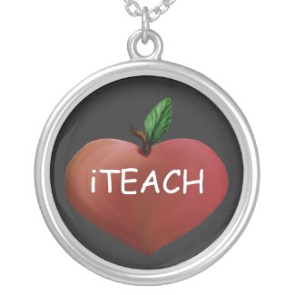 Teacher's Heart Apple Necklace