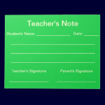 Teacher's Note Notepad (Green) notepads