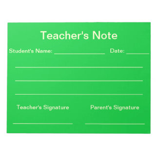 Teacher's Note Notepad (Green)
