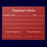 Teacher's Note Notepad (Red) notepads