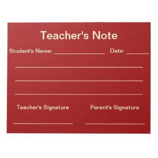 Teacher's Note Notepad (Red)