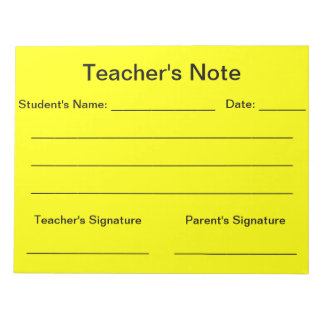 Teacher's Note Notepad (Yellow)