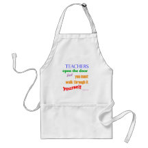 Teachers open the door... apron